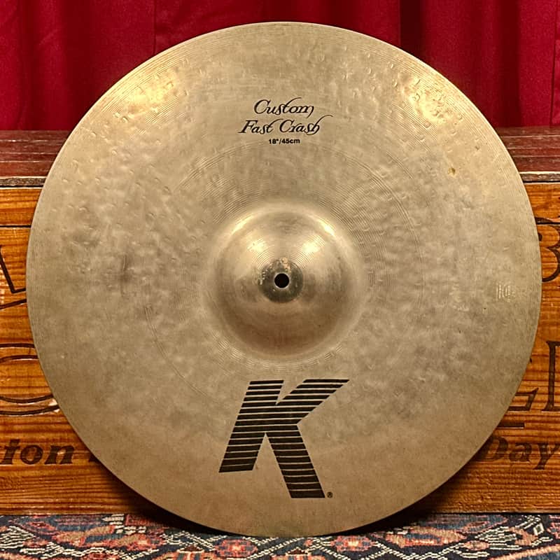 18" Zildjian K Custom Fast Crash Cymbal 1344g CRACKED *Video Demo* image 1