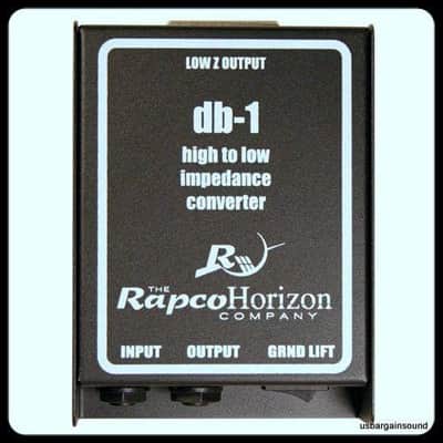 RAPCO HORIZON DB-1 Direct Box 1/4" Hi-Z to XLRM Lo-Z transformer w/ground lift image 1