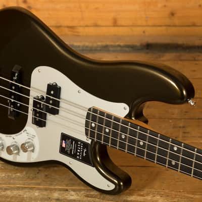 Fender American Ultra II Precision Bass - Ebony - Texas Tea image 5