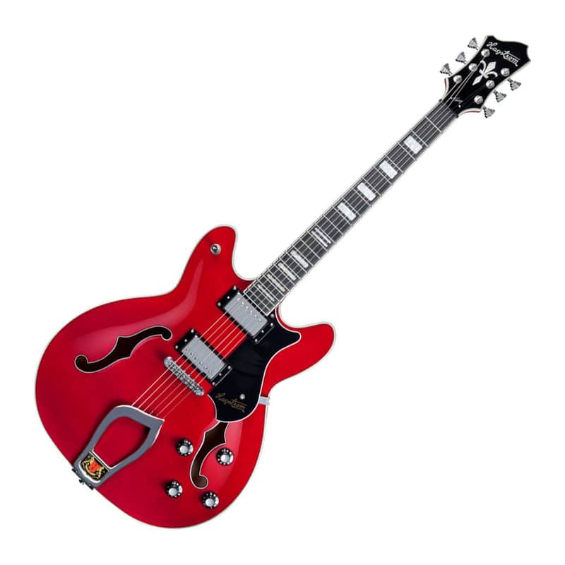 Hagstrom Viking Series Hollowbody Style Semi-Hollow Electric Guitar - Transparent Wild Cherry image 1