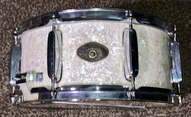 Tama rock star rockstar white marine pearl Snare drum made in japan image 1