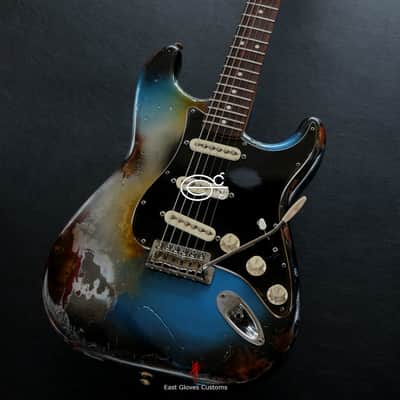 Fender Stratocaster Pelham Blue / Silver Gray Heavy Aged Relic by East Gloves Customs image 13