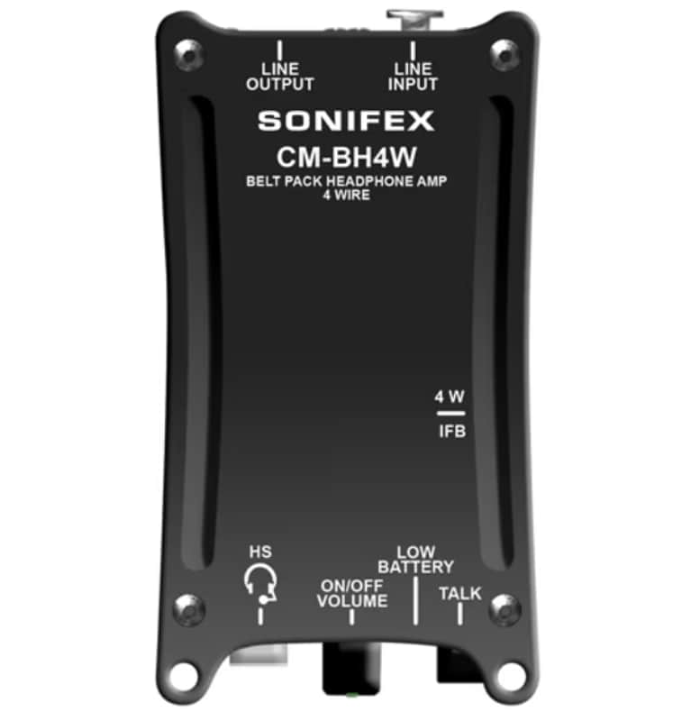 SONIFEX CM-BH4W Belt-Pack 4-Wire Headphone Amp NEW - Black TGHM image 1