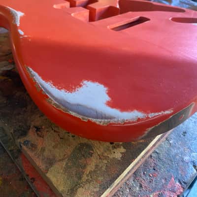 Stratocaster Body, Nitro paint, Fiesta red relic, 100% handcrafted in Italy image 6