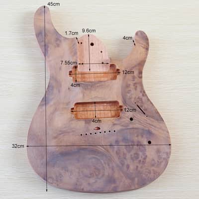 8 String Electric Guitar Body Tree Burl Top Guitar Barrel Okoume Wood Body for Electric Guitar image 5
