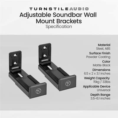 Bose TV Speaker Soundbar with Bluetooth and HDMI-ARC, Universal Adjustable Soundbar Wall Mount Brackets Bundle for Wall Mounted TVs, Dialogue Enhancement, TV Audio Speaker System image 6