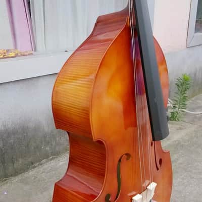 SCHONA SDBT-02BE - 4/4 Double Bass Gloss Finish Beginner Practice Contrabass Linden Wood Top Back Side Artificial Tiger image 3
