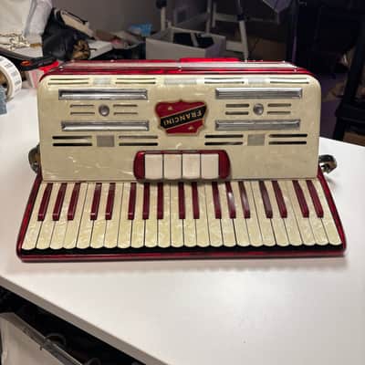 Vintage Near Mint Francini 120-Bass Accordion - Ruby & Mother of Pearl image 3
