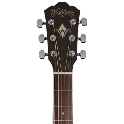 Washburn D10SCE Heritage 10 Series Dreadnought Cutaway Acoustic Electric Guitar. Natural image 7