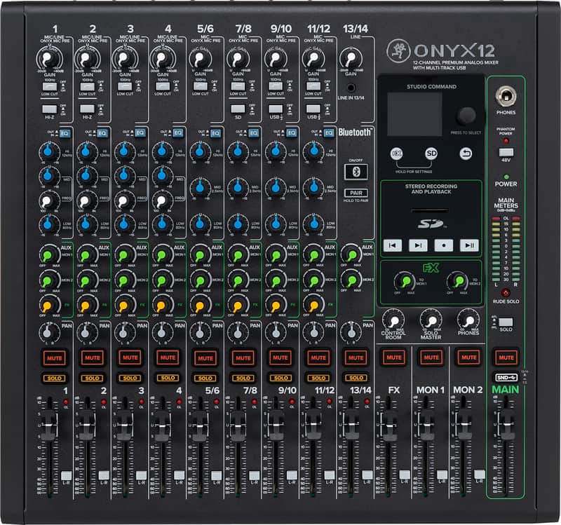 Mackie ONYX12 12-Channel Analog Mixer w/ Multi-Track USB/3-Band EQ+Bluetooth image 1