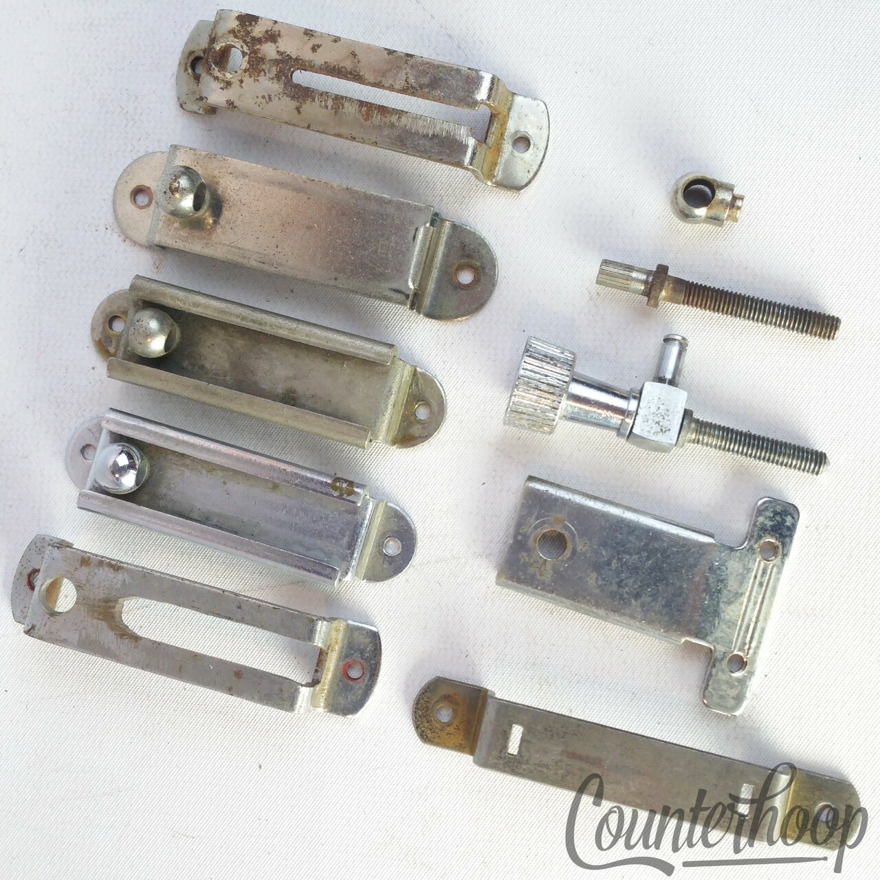 Slingerland/Leedy/++ Strainer/Throw-Off/Butt Plate Parts Lot Vintage 50s Nickel — main photograph