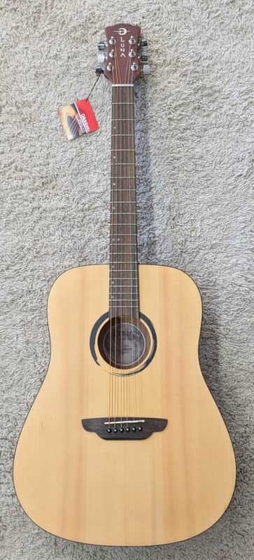 Luna Wabi Sabi Dreadnought Satin Finish Solid Spruce Top Acoustic Guitar image 1