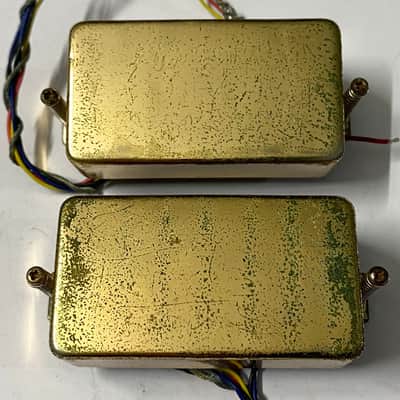 1978 Maxon PU-1 humbucker set Greco Mirage M900 8.47k + 8.3k 4 conductor leads – Relic gold original vintage made in Japan image 2