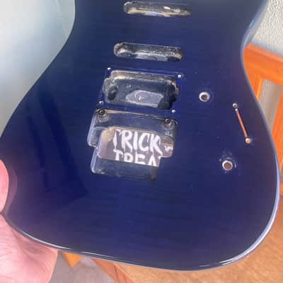 1989-91 Japan Charvel 375 Deluxe Blue Flame Maple Guitar Body Floyd Ready image 21