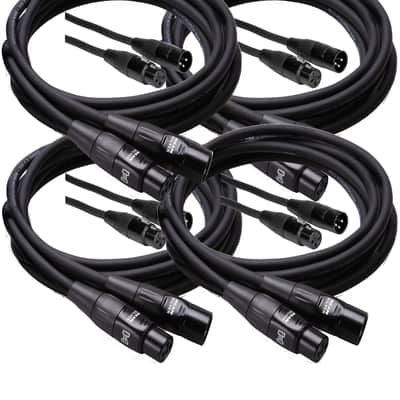 4 Pack Hosa Pro Microphone Cable, Neutrik REAN Connectors REAN XLR3F to XLR3M, HMIC-015 (15 Feet) image 3