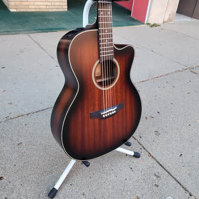 Takamine CP771MC SB Limited Edition Solid Mahogany OM Cutaway Acoustic/Electric Guitar 2010s - Shadow Burst Satin image 3