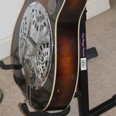 1930s -70s vintage USA Dobro resonator slide guitar nice square neck National with case image 21