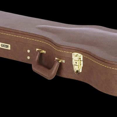 Gator GW-LP-BROWN Deluxe Wood Case for Les Paul and Single Cutaway Electric Guitars image 3