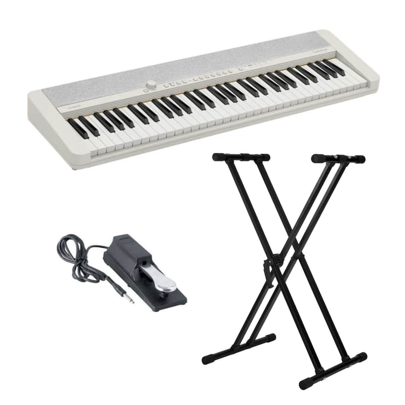 Casio Casiotone CT-S1 61 Key Portable Piano Bundle with Stand and Accessories image 1