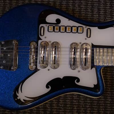 Dega Morbidoni Italy Bartolini Sumlin 1962 Blue Sparkle Surf blues guitar Rare Vintage image 17