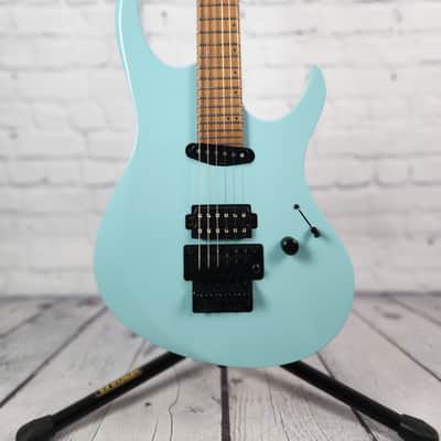 Balaguer Select Diablo Retro 27 6 String Electric Guitar Gloss Cerulean Blue Floyd image 2