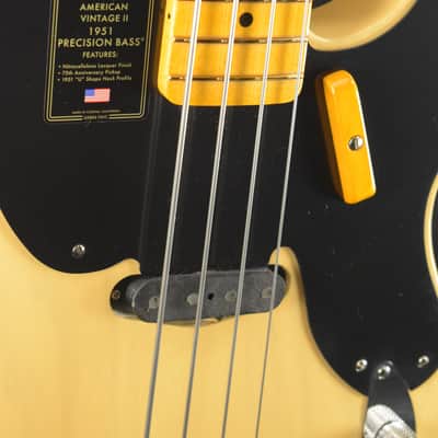Mint Fender 75th Anniversary American Vintage II 1951 Precision Bass Butterscotch Blonde Maple Fingerboard image 3