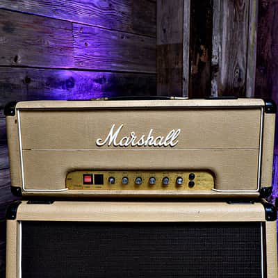 Vintage Marshall JMP 2203 MKII Master Lead 100-watt Amp Head w/ Matching 4x12 Speaker Cab - Fawn Tolex image 7