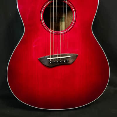 Yamaha CSF Series Parlor Guitar, Solid Spruce Top, Undersaddle Pickup, Crimson Red Burst, W/Bag CSF1M image 2