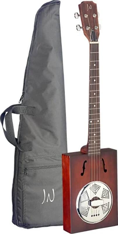 Acoustic Cigar Box Guitar with 4 strings, resonator, spruce top, Cask series image 1