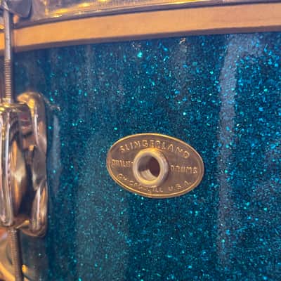 VINTAGE 1950's Slingerland JR Outfit in Blue Sparkle - 12x22, 8x12, 5.5x14 image 23