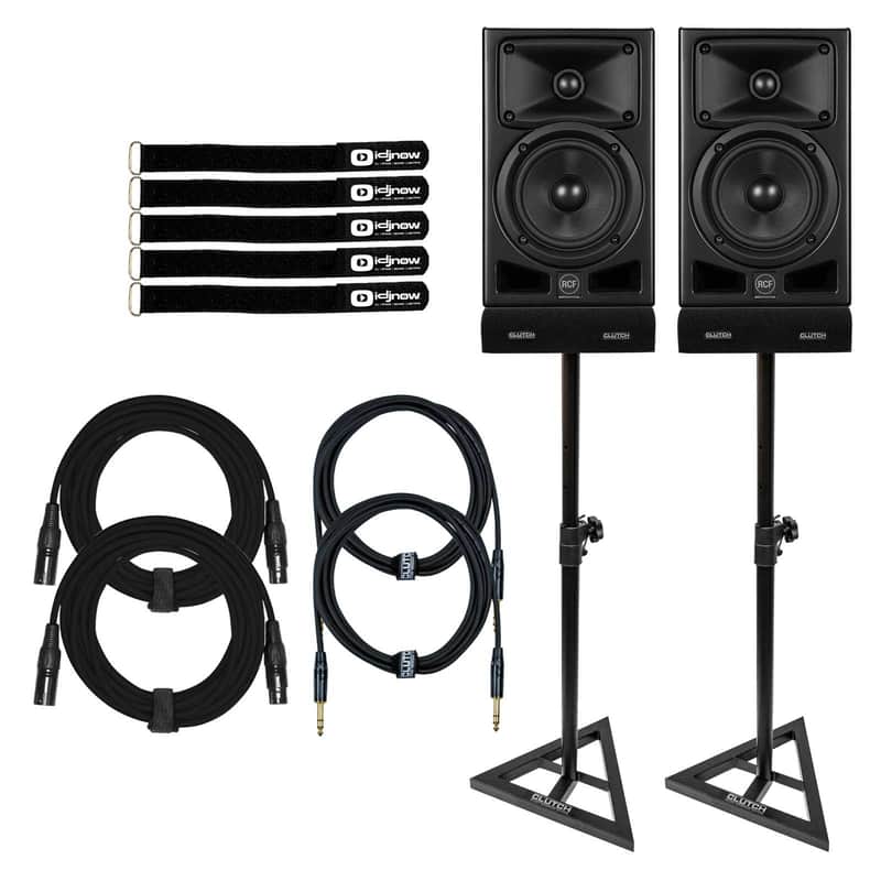 RCF Ayra Five 5" Active 2-Way Studio Monitor Reference Speakers Pair w Stands image 1