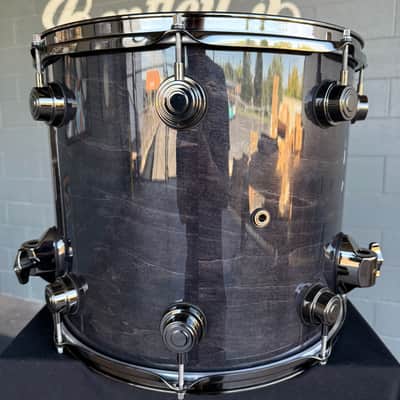 DW Collector's Series Standard Maple 13x15" Floor Tom in Ebony Stain Gloss Lacquer Custom w/ Black Nickel Hardware (Rm4) image 4