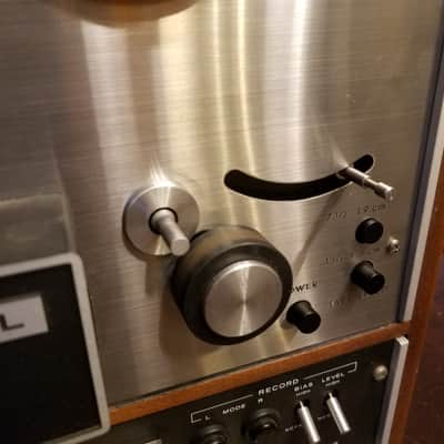 Teac A-4010SL 4-head R2R Auto-Reverse 2-track 1/4" 7" reel to reel recorder tape deck player 1970s - stained wood and stainless steel image 8