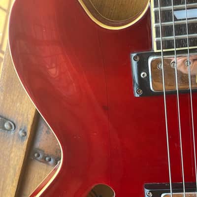 (18279) Epiphone Riviera Mini Ch Semi-Hollow Electric Guitar - 2004 - Cherry image 7