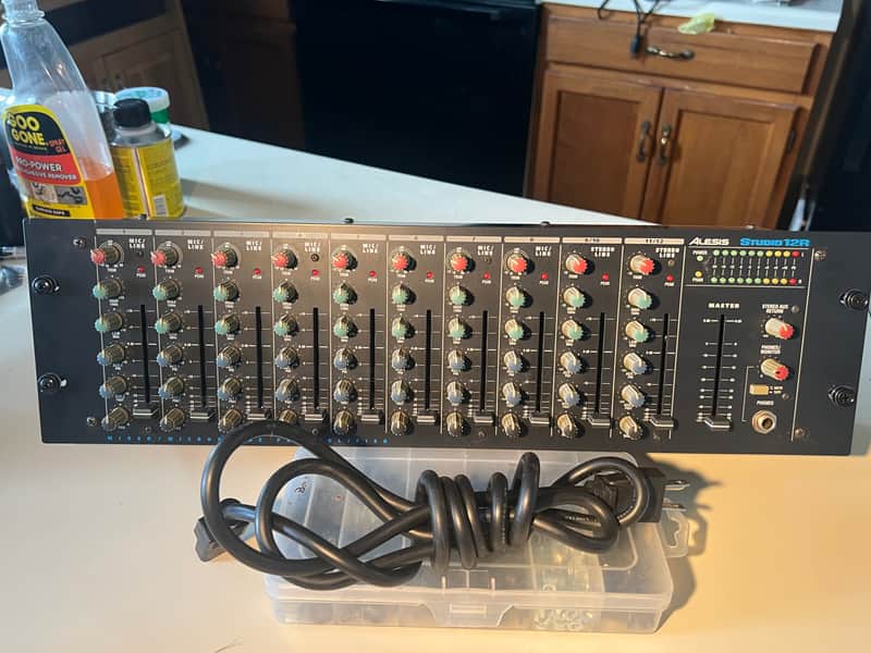 Alesis Studio 12R 12 Channel Rack mount mixer with IEC power cable & rack mount bolts/washers image 1