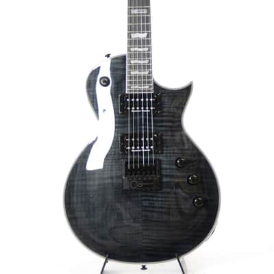 ESP LTD Deluxe EC-1000ET Evertune Flamed Maple Guitar in See-Thru Black image 1