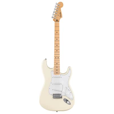 Fender Standard Stratocaster Electric Guitar, Maple Fingerboard, Olympic White image 3