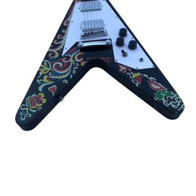 Custom Finish Top Flying V Style Guitar, Mahogany Body, Maple Neck, 22 Frets Fingerboard image 2