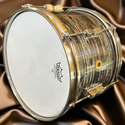 Ludwig No. 996-1 Club Date Outfit 8x12" / 14x14" / 14x20" Drum Set with Keystone Badges 1964 - 1968 - Oyster Black Pearl image 6