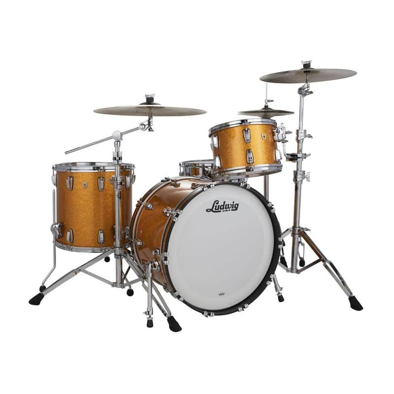 Ludwig Classic Maple Fab 3-Piece Shell Pack w/22" Kick - Gold Sparkle image 1