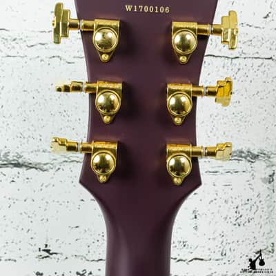 D'Angelico Deluxe Series Limited Edition DC Non F-Hole "One Off" Matte Plum w/ OHSC image 7