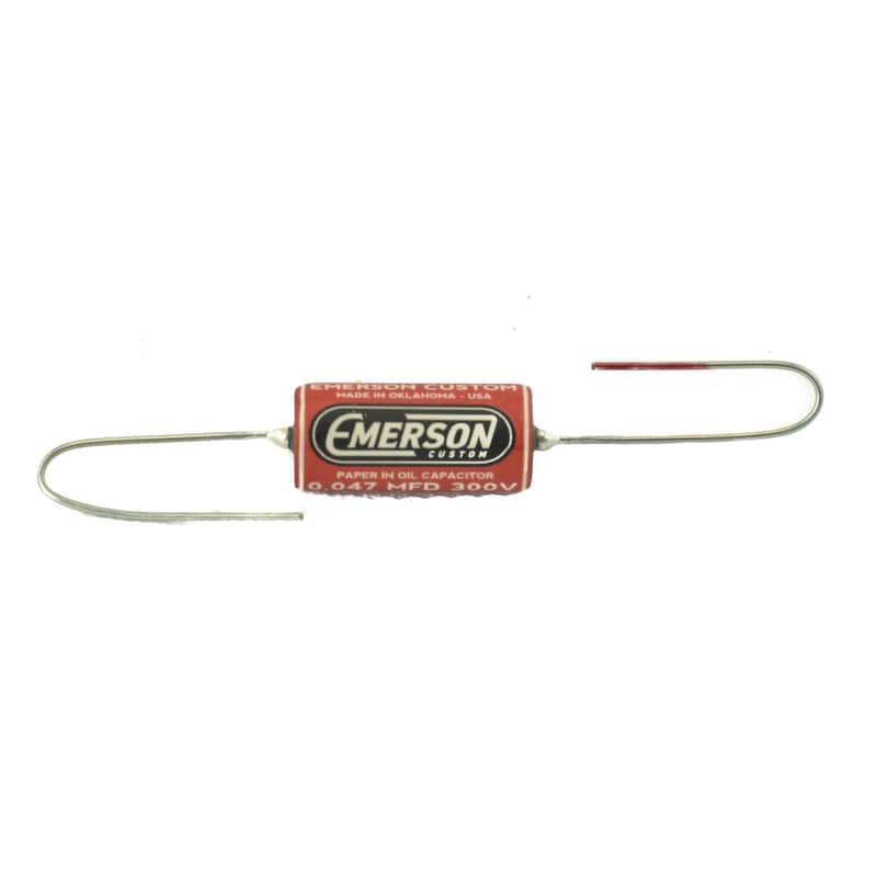 Emerson Custom Paper In Oil Tone Capacitor 0.047UF 300V - Red Graphic image 1