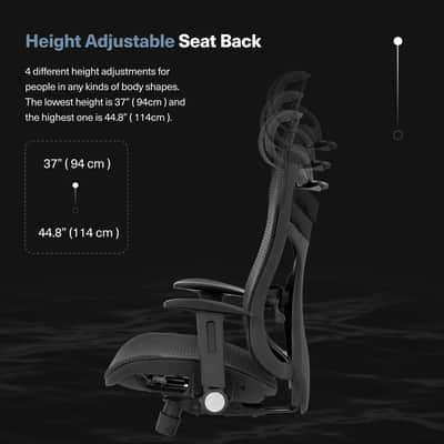 Wavebone Viking Studio Chair w/ Mesh Seat & Headrest – Ergonomic Recording Chair-White image 5
