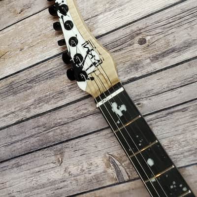 WKM Custom Guitars Splatercaster 2021 White and Black Nitro Lacquer image 5
