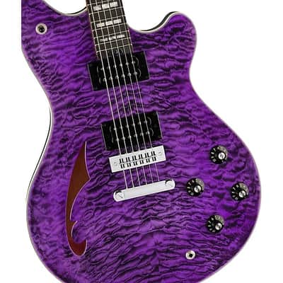 EVH SA-126 Special Semi-Hollow Electric Guitar 2024 - Transparent Purple image 7