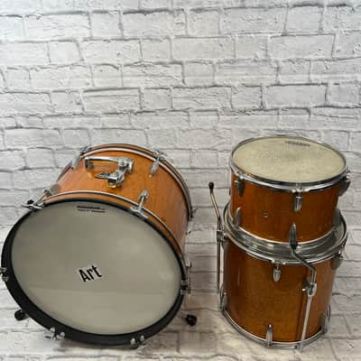 Arai 3pc 1970s Japanese Gold Sparkle Drum Set image 1