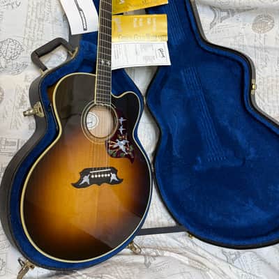 2010 Gibson Super Dove Vintage Sunburst Original Hard Shell Case Built In Electronics image 4
