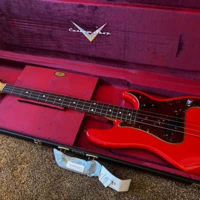 Fender Custom Shop '66 Precision Bass Journeyman Relic 4-String Bass Guitar, Rosewood Fingerboard, Hot Rod Red journeyman image 2