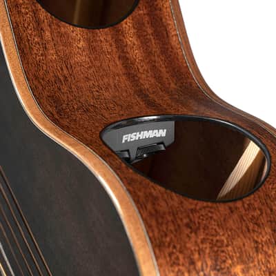 Cort MODERNBLACK Modern Concert Body Venetian Cutaway Solid European Sitka Spruce Top Walnut Reinforced Mahogany Neck 6-String Acoustic-Electric Guitar w/Hard Case image 3
