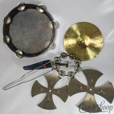 LP Tambourines Hat Trick Remo Skyndeep Factory Metal Percussion Latin Lot+Cymbal image 4
